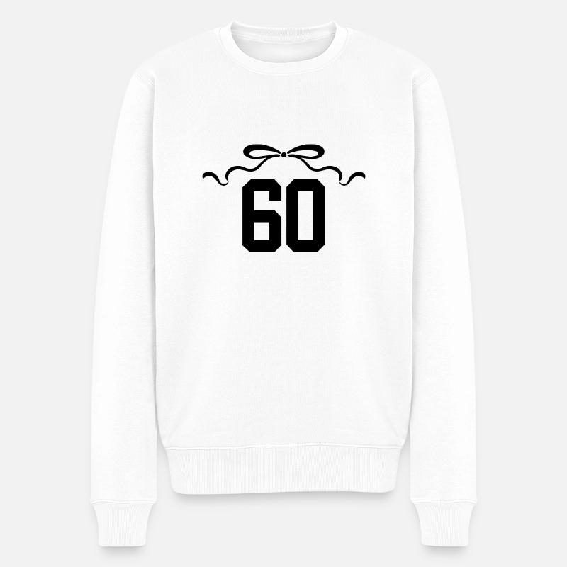 Numéro 60 noeud - 60e anniversaire - Pull Premium bio Homme - blanc