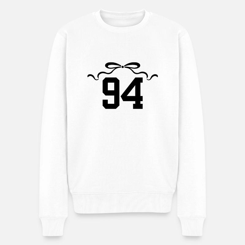 Numéro 94 noeud - 94e anniversaire - Pull Premium bio Homme - blanc