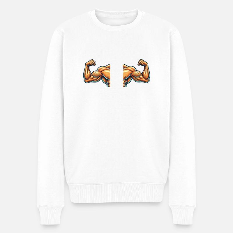 Biceps 2 - Pull Premium bio Homme - blanc