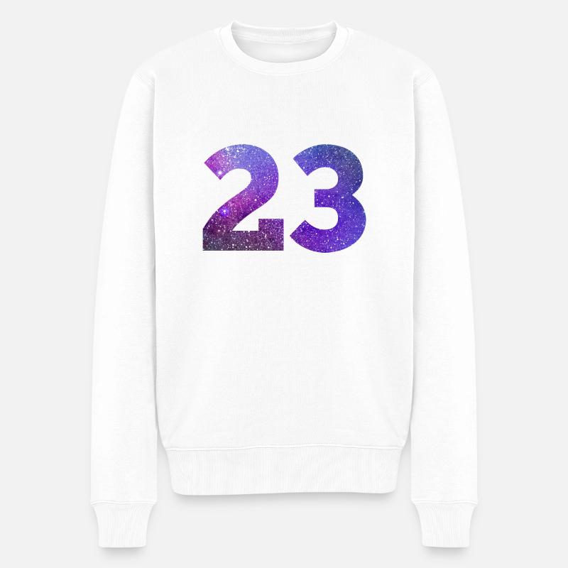 Galaxie Nummer 23 - Männer Premium Bio Pullover - Weiß