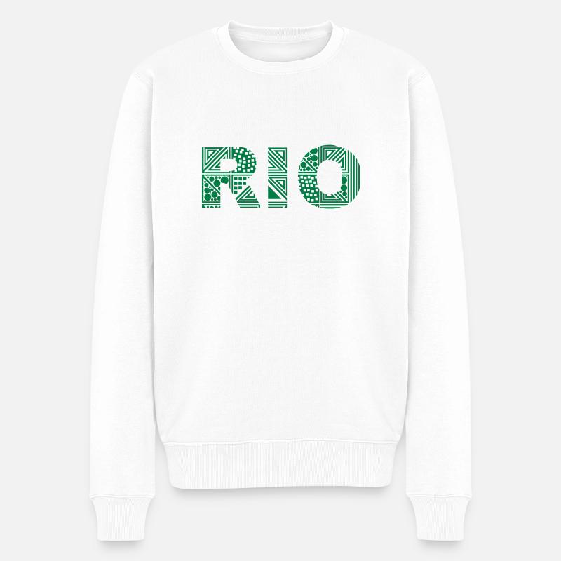 Rio de Janeiro - Männer Premium Bio Pullover - Weiß