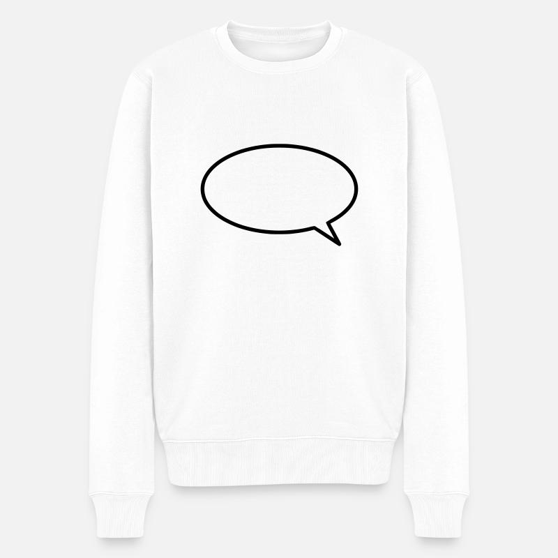 Sprechblase (rund) - Männer Premium Bio Pullover - Weiß