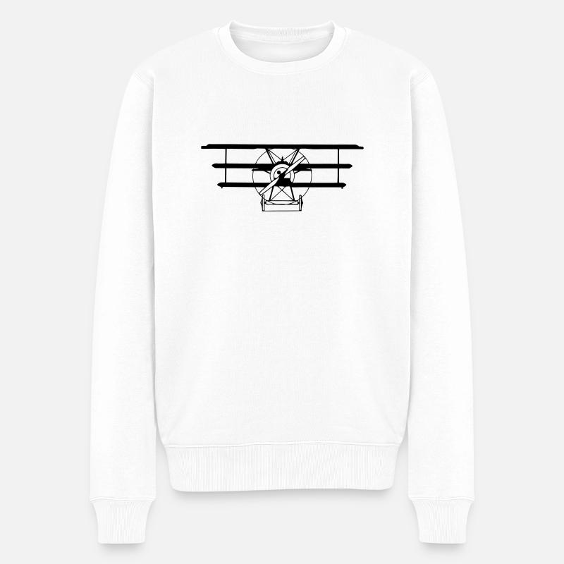 Dreidecker Fokker DR I - Roter Baron - Männer Premium Bio Pullover - Weiß