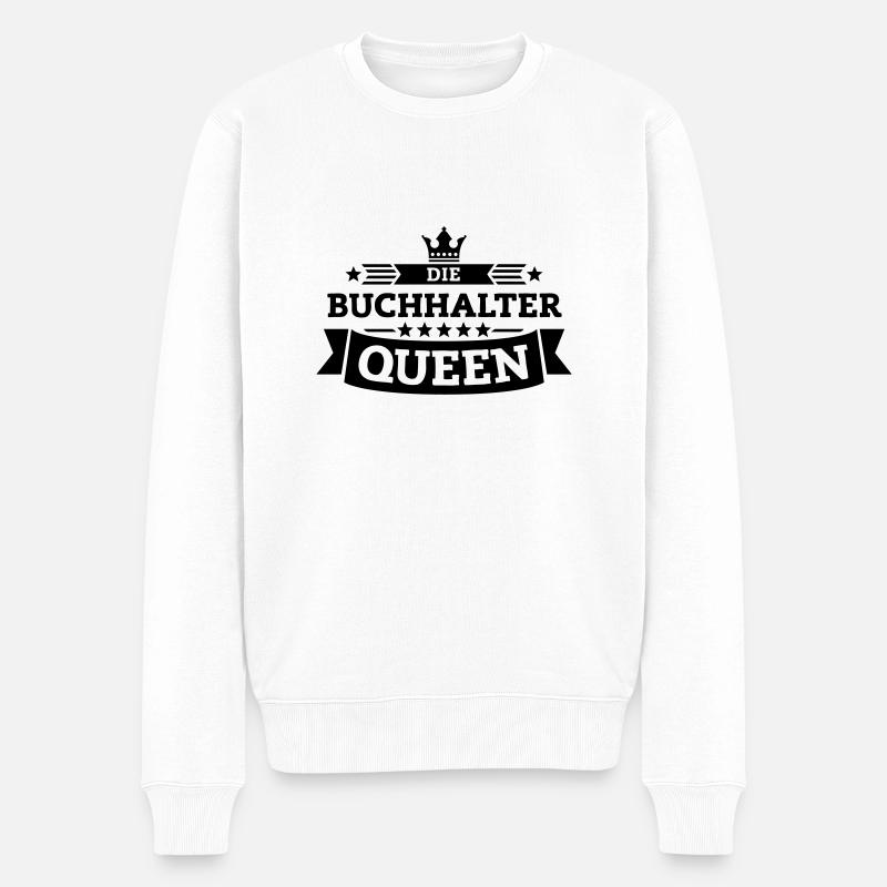 Die Buchhalter-Queen - Männer Premium Bio Pullover - Weiß