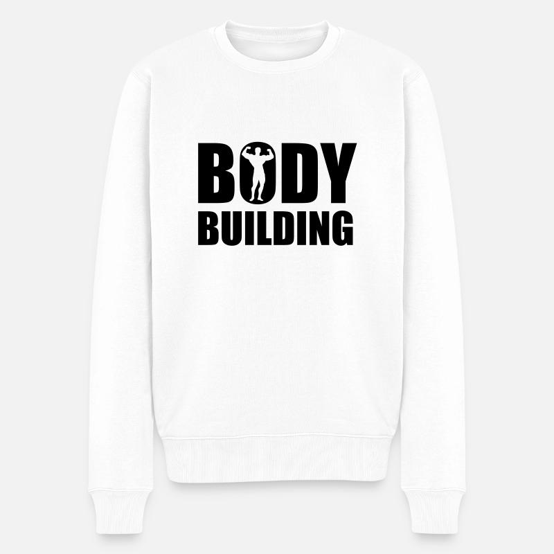 bodybuilding_b_1ceps - Pull Premium bio Homme - blanc