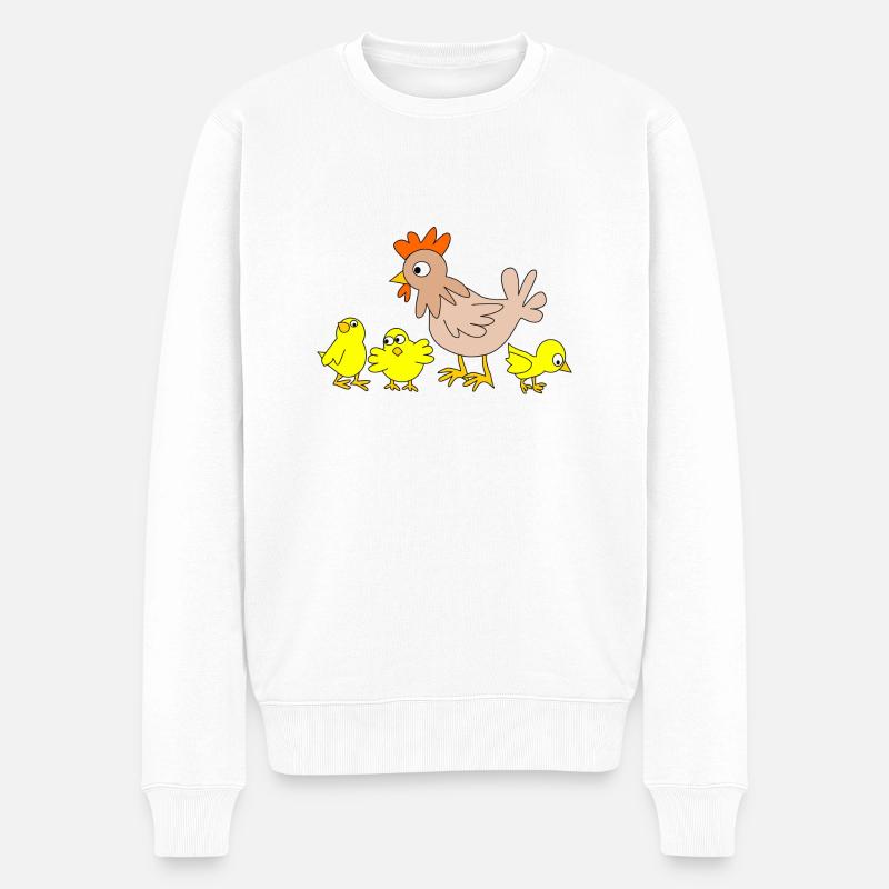 poulets - Pull Premium bio Homme - blanc