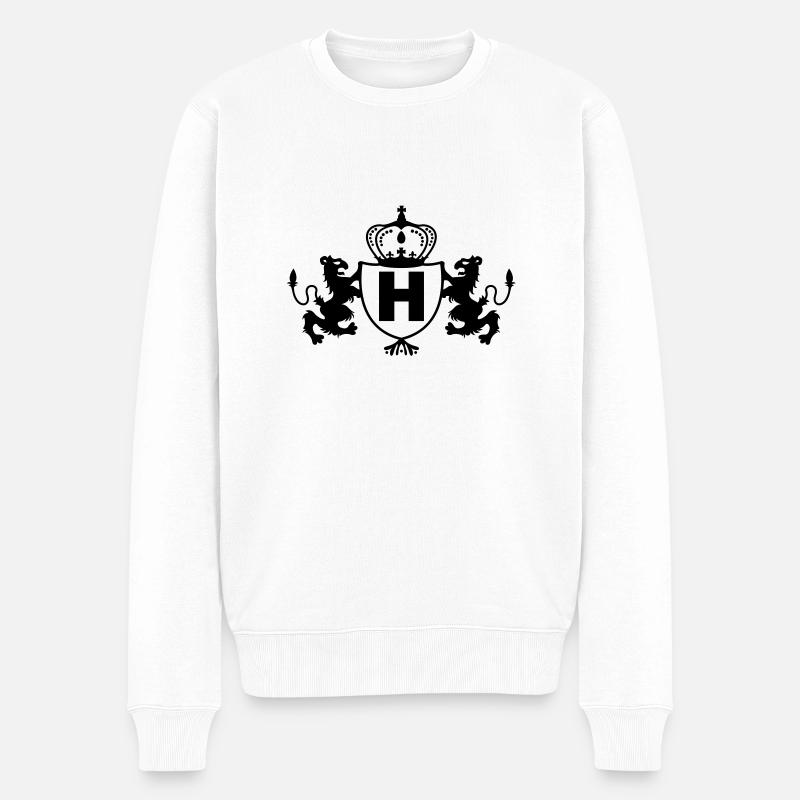 royal_wappen_h - Männer Premium Bio Pullover - Weiß