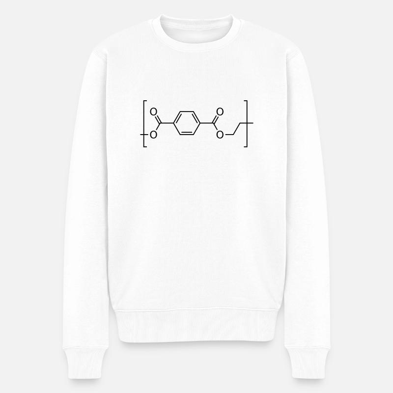Polyethylene terephthalate (PET) molecule. - Men's Premium Organic Jumper - white