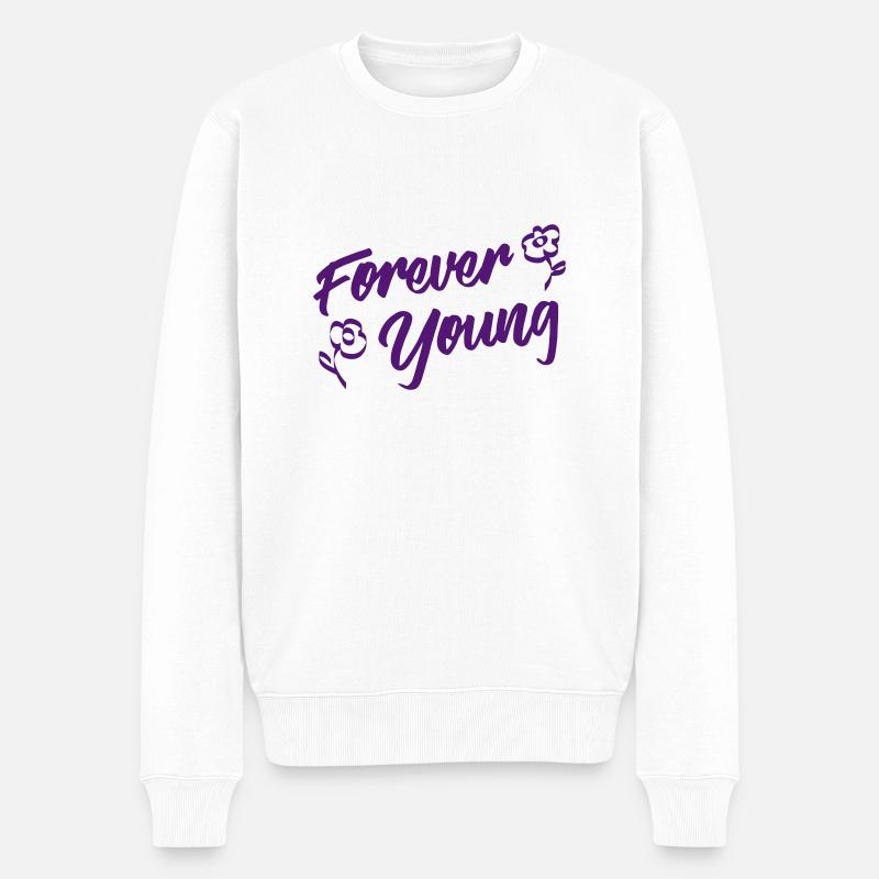 Forever Young - Männer Premium Bio Pullover - Weiß
