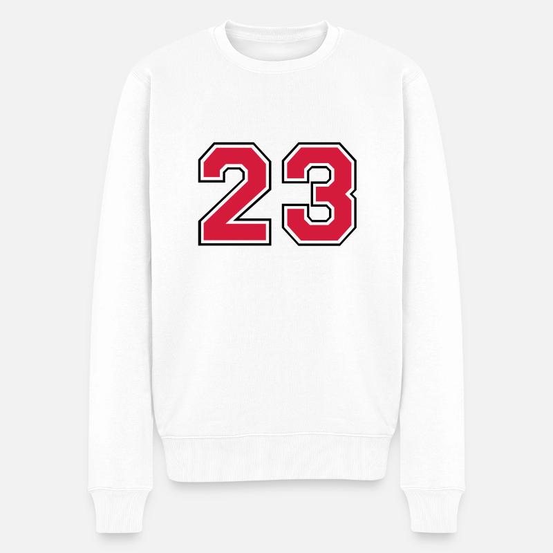 23__f2 - Männer Premium Bio Pullover - Weiß