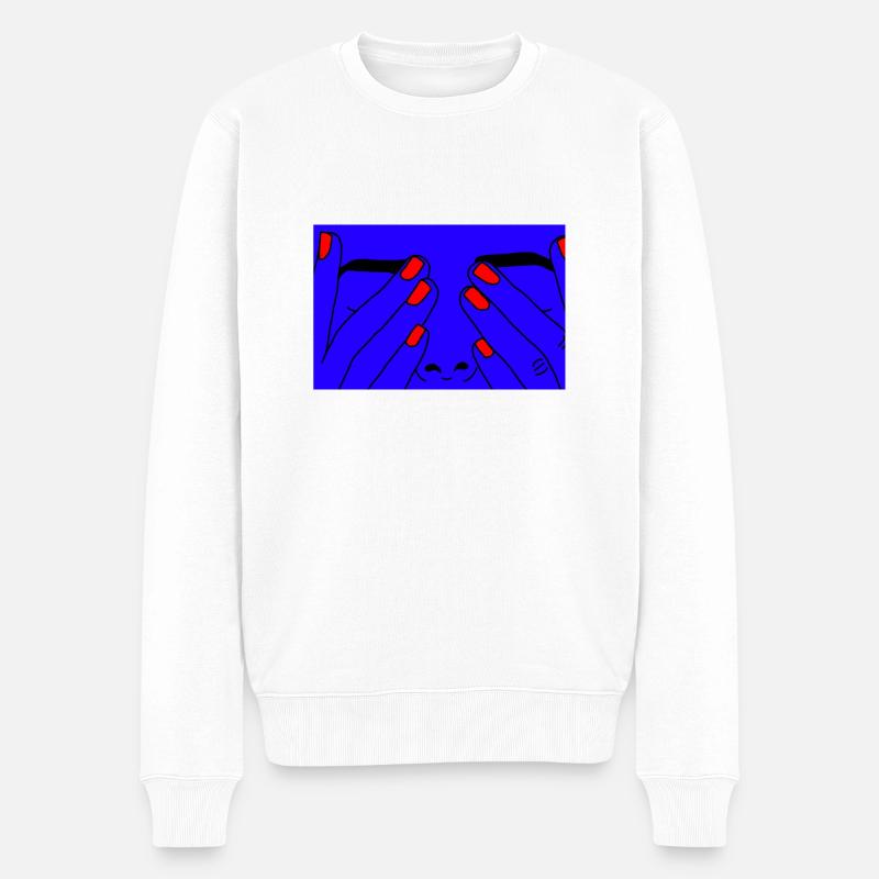 Face bleue - Pull Premium bio Homme - blanc