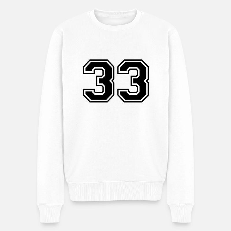 33 - Männer Premium Bio Pullover - Weiß