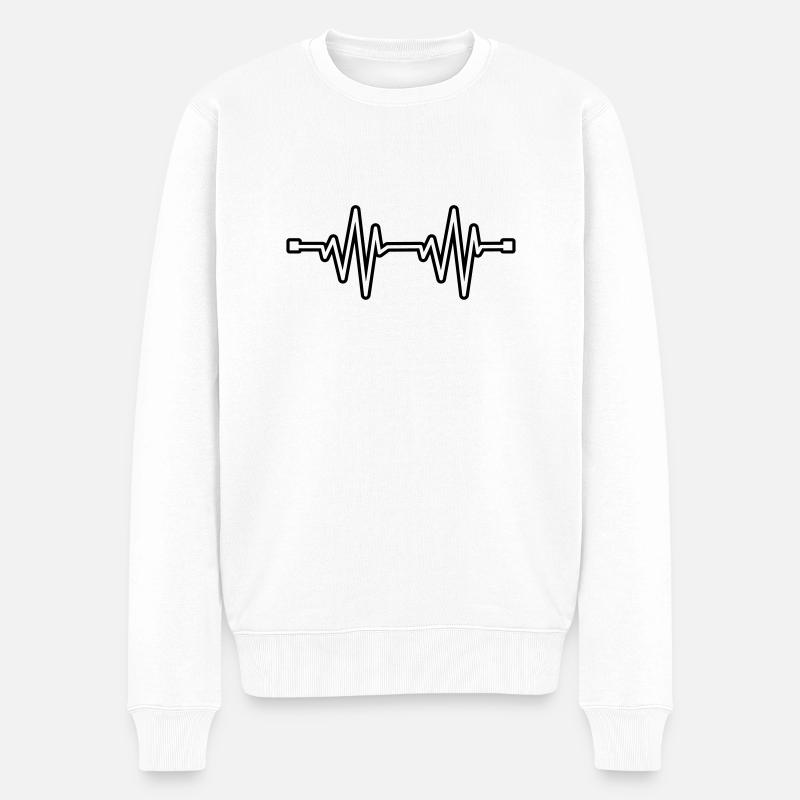 music_beat_1_f1 - Männer Premium Bio Pullover - Weiß