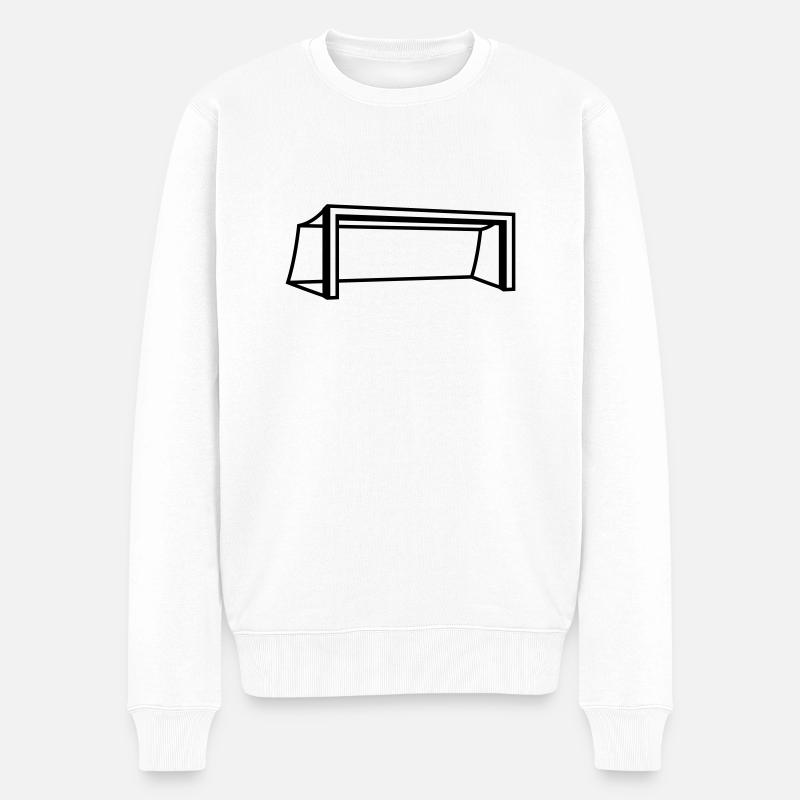 Soccer Goal Design - Männer Premium Bio Pullover - Weiß