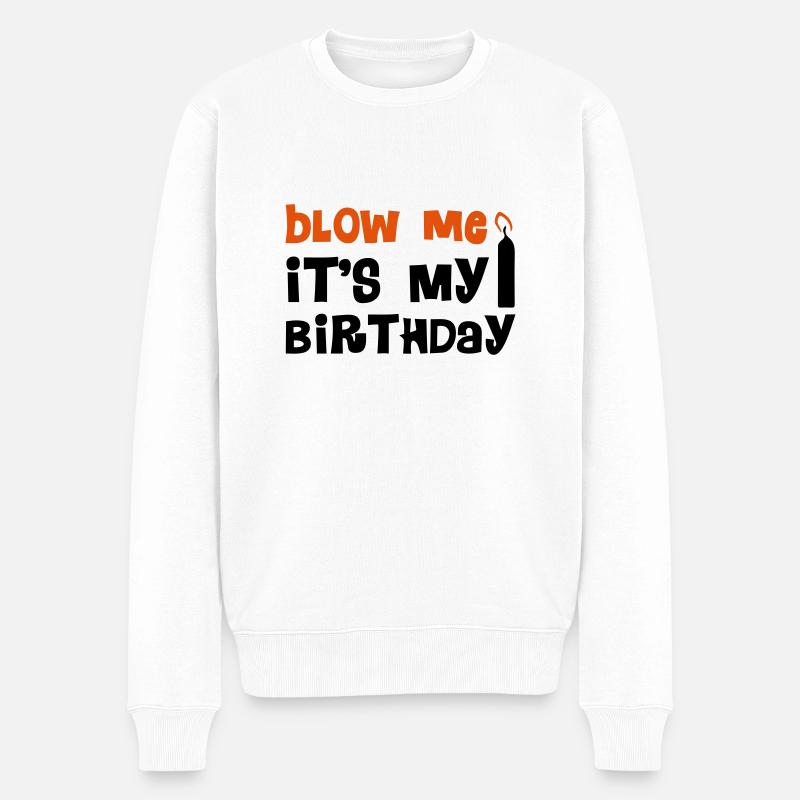 Blow Me - Männer Premium Bio Pullover - Weiß