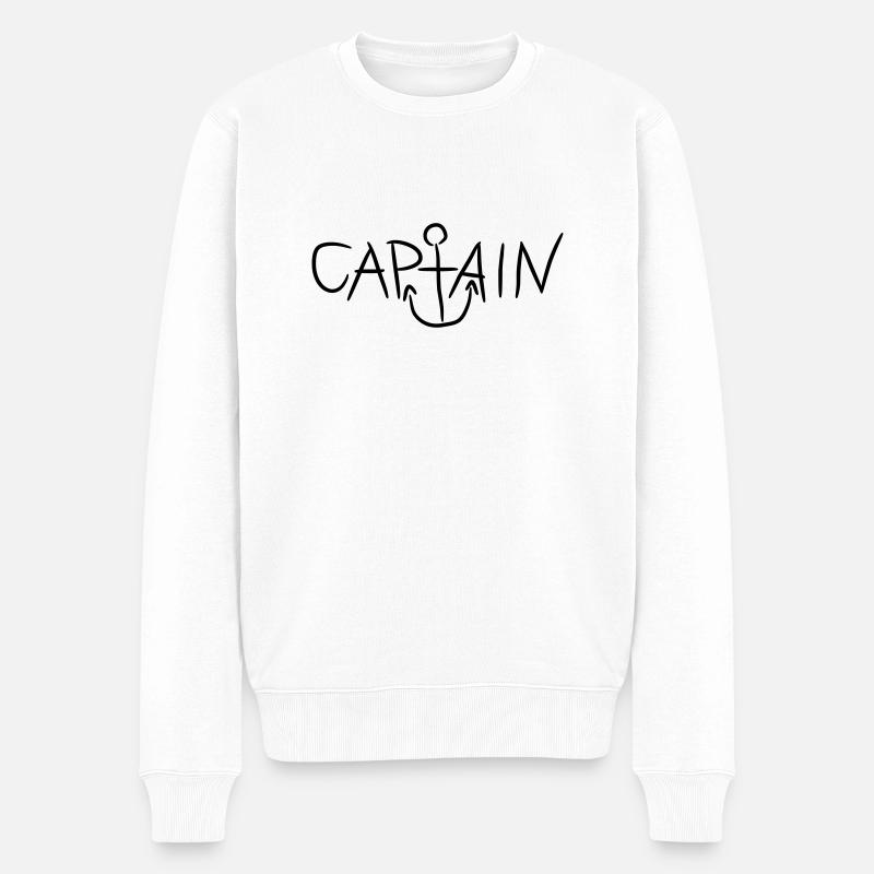 Captain Comic Anker Logo - Men's Premium Organic Jumper - white