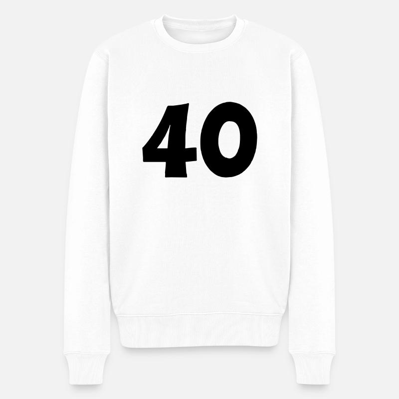 40 - Männer Premium Bio Pullover - Weiß