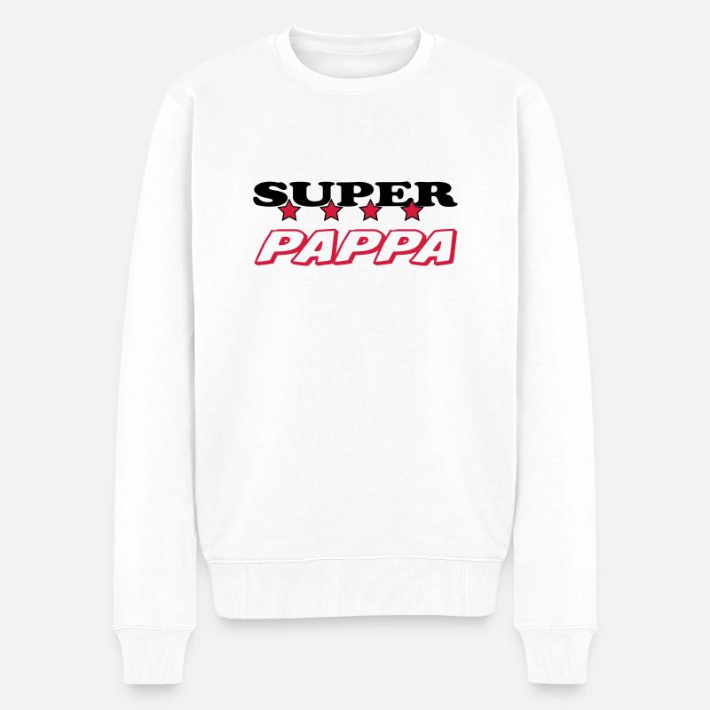 Super pappa - Pull Premium bio Homme - blanc