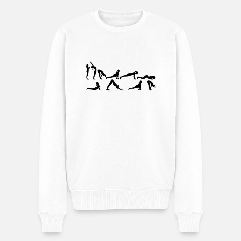 Yoga - Männer Premium Bio Pullover - Weiß