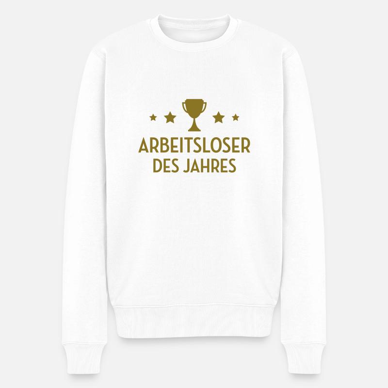 Arbeitsloser - Arbeitslose - Arbeit - Arbeitslos - Männer Premium Bio Pullover - Weiß
