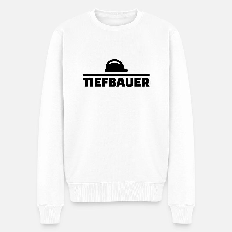 Tiefbauer - Männer Premium Bio Pullover - Weiß