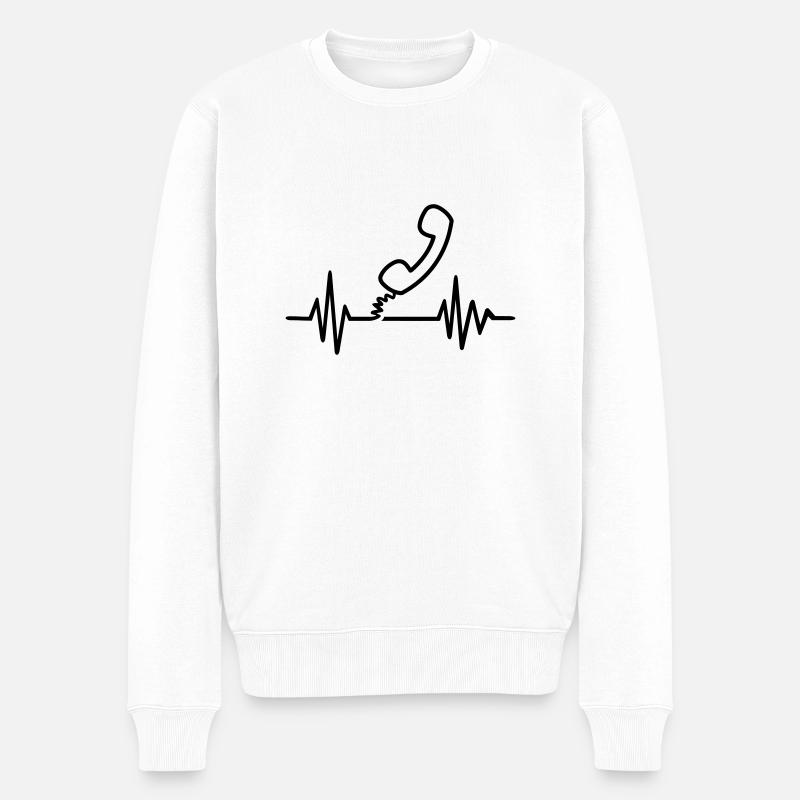 Telefon - Ekologiczna męska bluza Premium - biały