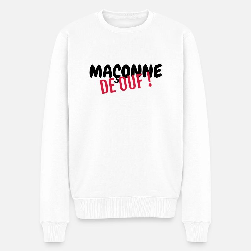 Maçon / Maçonnerie / Construction / Chantier - Pull Premium bio Homme - blanc