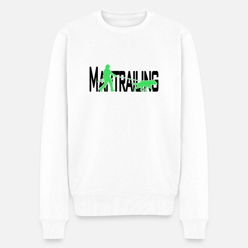 Mantrailing Schwarz/grün - Männer Premium Bio Pullover - Weiß