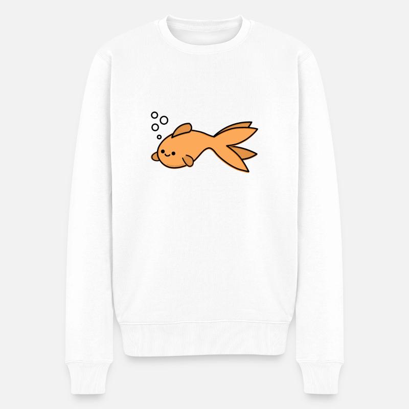 Goldfisch - Männer Premium Bio Pullover - Weiß