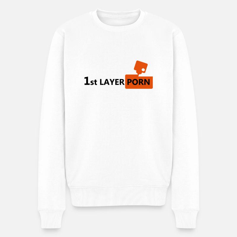 First layer 3D Duck - Männer Premium Bio Pullover - Weiß