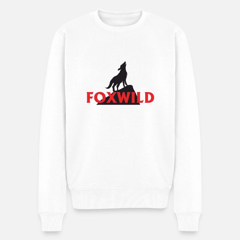 FOXWILD - Männer Premium Bio Pullover - Weiß