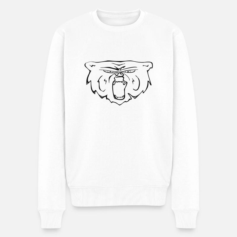 Bär linienförmig - Männer Premium Bio Pullover - Weiß