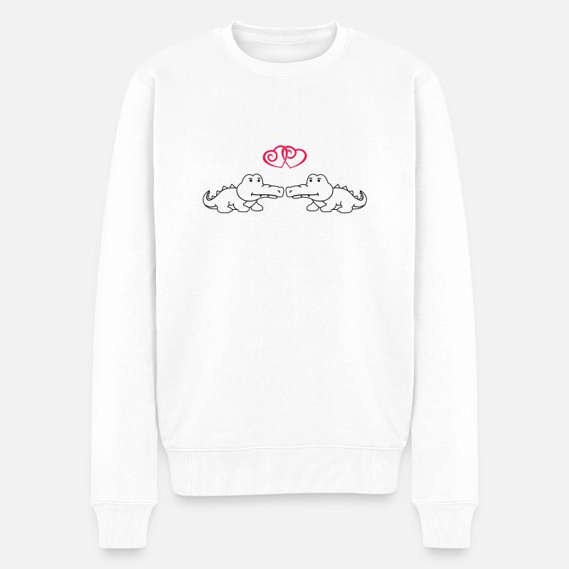 L’amour du crocodile - Pull Premium bio Homme - blanc