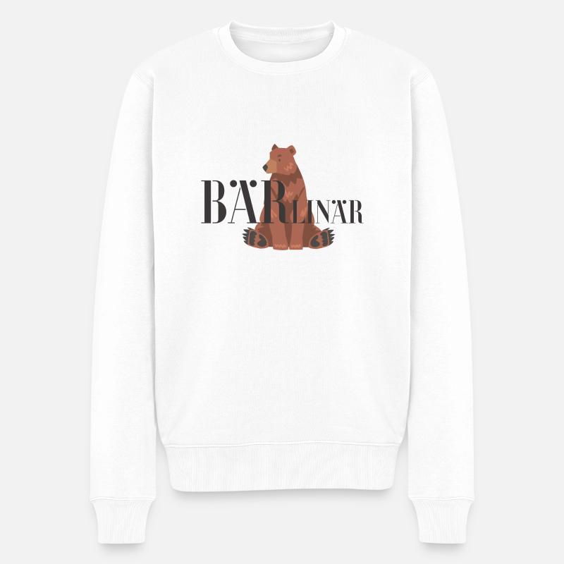 Bärlinär - Berliner - Männer Premium Bio Pullover - Weiß