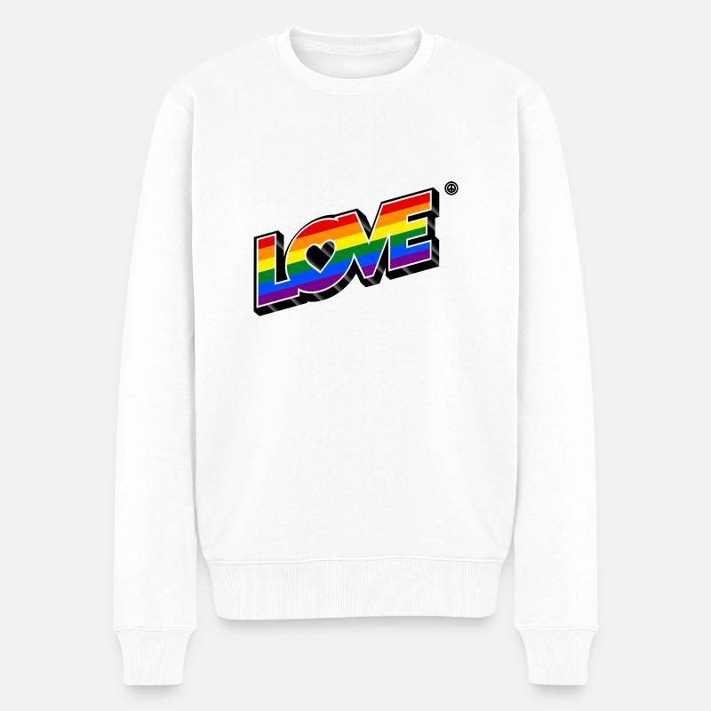Love LGBT+ 3D 2 - Pull Premium bio Homme - blanc