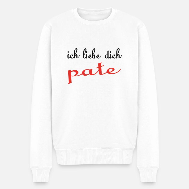 Ich liebe dich pate - Pull Premium bio Homme - blanc