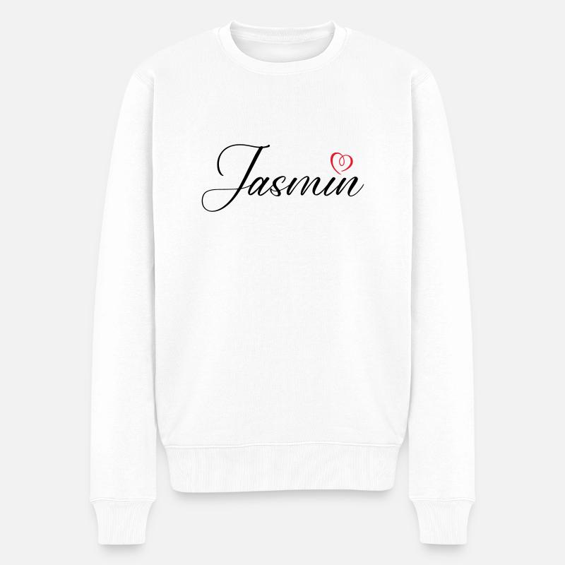 Jasmin Nom Coeur - Pull Premium bio Homme - blanc