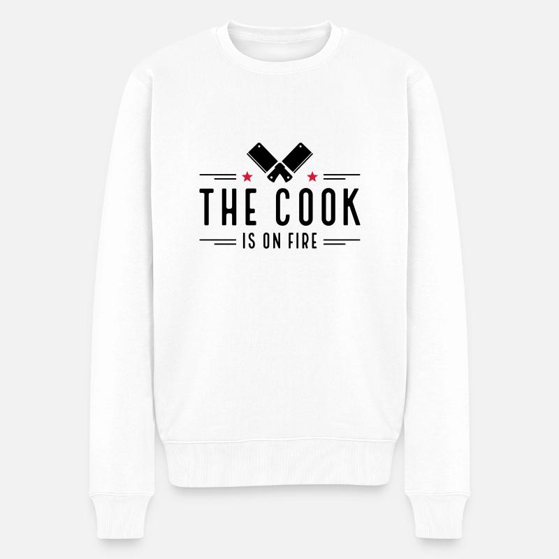 Lustige Geschenke für Männer die gern kochen - Männer Premium Bio Pullover - Weiß