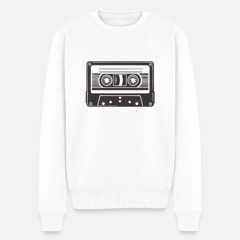 audio kassette - Männer Premium Bio Pullover - Weiß
