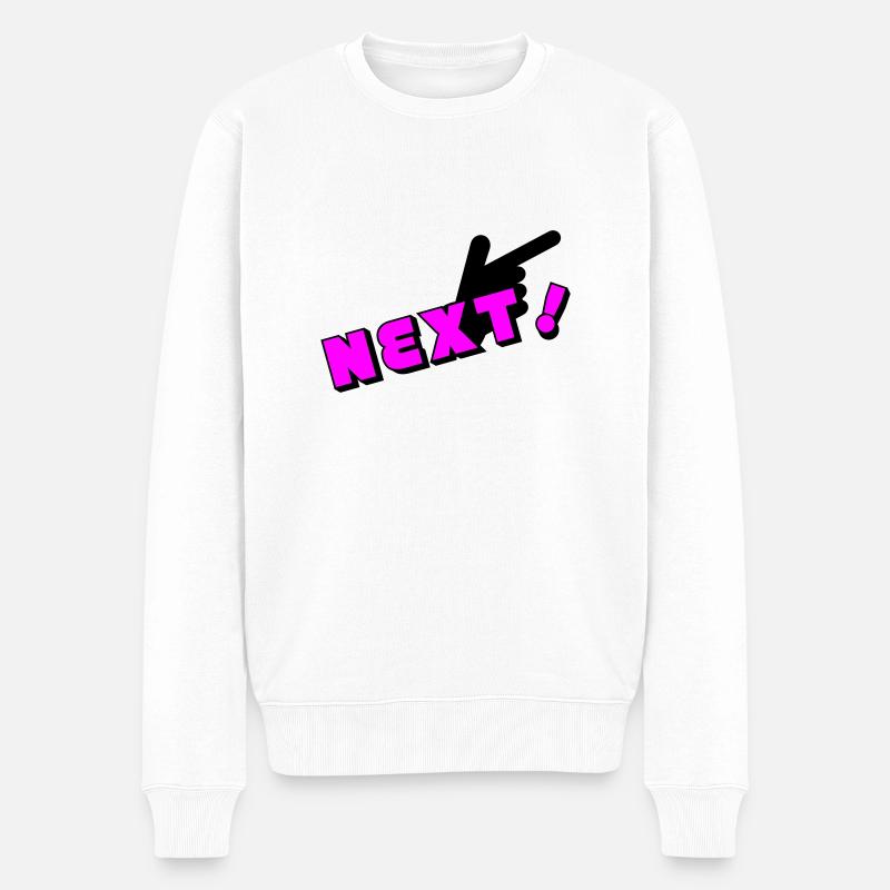 next man - Männer Premium Bio Pullover - Weiß