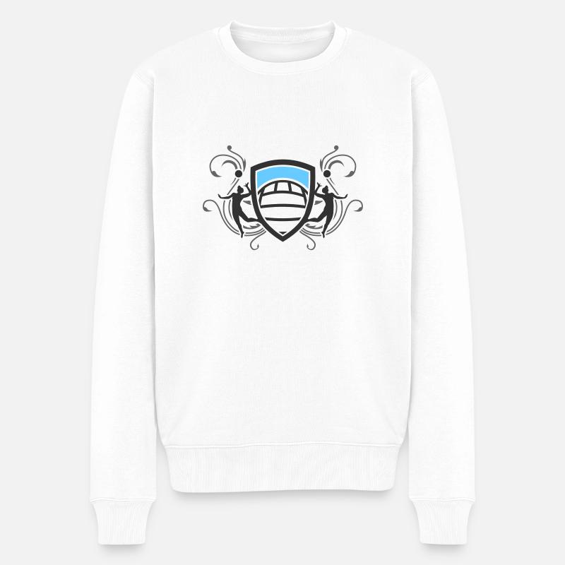 volleyball_wappen_v3_3c - Männer Premium Bio Pullover - Weiß