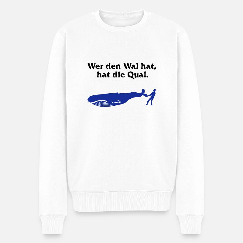 Wal = Qual - Männer Premium Bio Pullover - Weiß
