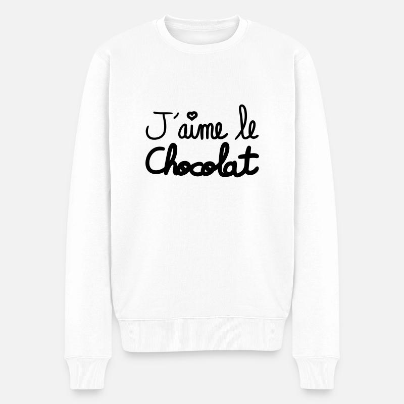 j'aime le chocolat - Pull Premium bio Homme - blanc