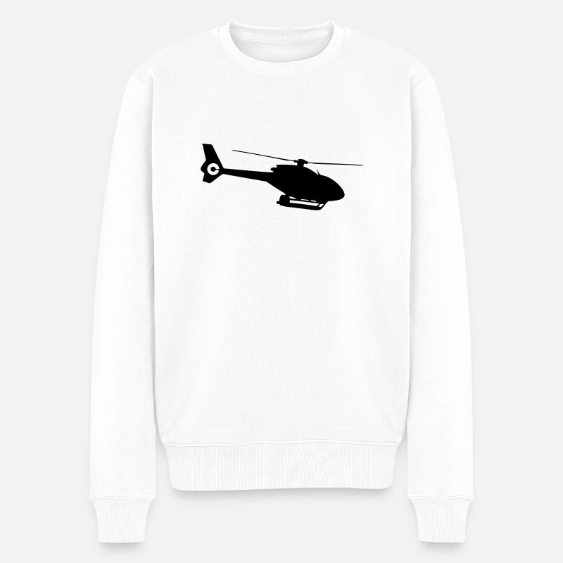 Helicopter - Männer Premium Bio Pullover - Weiß