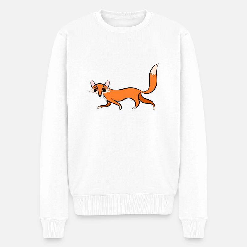 Fuchs Illustration - Männer Premium Bio Pullover - Weiß