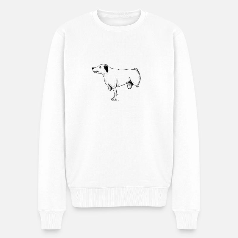 limpingDogBlackWhite - Pull Premium bio Homme - blanc