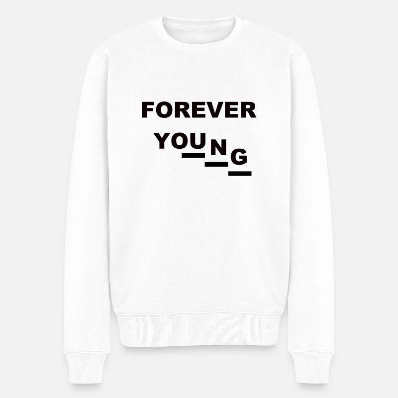 Forever Young (1) - Männer Premium Bio Pullover - Weiß