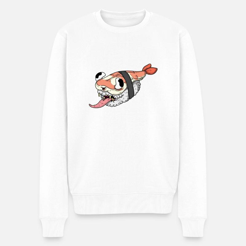 Sushi-Probe - Männer Premium Bio Pullover - Weiß