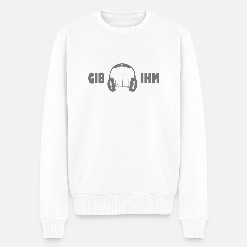 gib ihm kopfhörer exit-shirt - Männer Premium Bio Pullover - Weiß