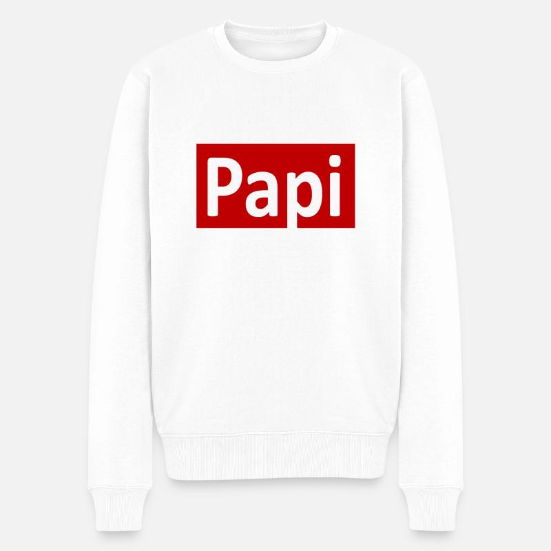 Papi Geschenk idee - Männer Premium Bio Pullover - Weiß